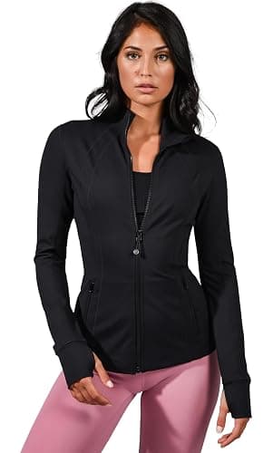 90 Degree By Reflex Full Zip Running Track Jacket Lightweight Athletic Slim Fit Jacket with Thumbholes - Image 1