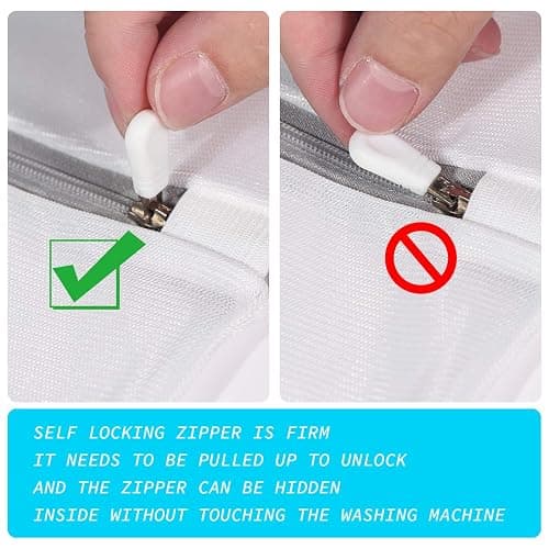SUERIV Mesh Laundry Bags,Laundry Bags Mesh Wash Bag for Washing Machine-Supper Zipper Net Laundry Bag,Lingerie,Sweater,Garment,Undergarment Large Size(16 x20 inch),Pack of 4 thumbnail 6
