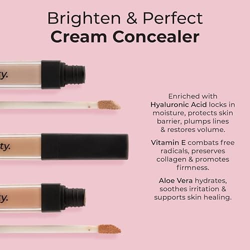 MCoBeauty - Brighten & Perfect Cream Concealer - 1 Light Fair - Hydrating Corrector Medium Coverage Blemish & Under Eye Concealer - With Vitamin E, Hyaluronic Acid & Aloe Vera thumbnail 5