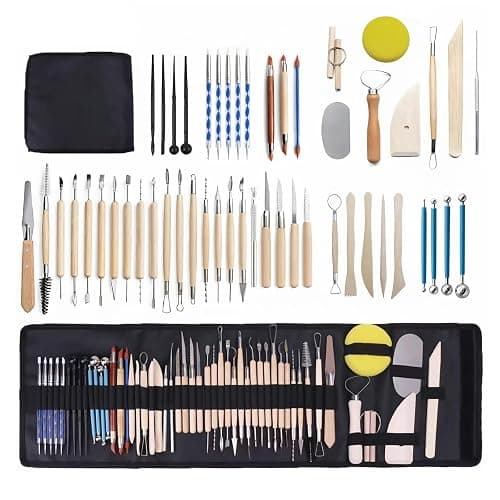 Clay Tools Kit, 52 PCS Complete Clay Tools Set for Sculpting and Pottery, Pottery Tools Includes Polymer Clay Tools, Sculpting Tools, Ceramic Tools, Clay Carving Tools, Perfect Pottery Tool Kit thumbnail 8