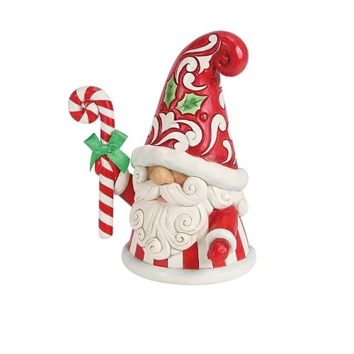 Enesco Jim Shore Heartwood Creek Christmas Gnome Holding a Large Candy Cane Figurine, 6.69 Inch, Multicolor thumbnail 2