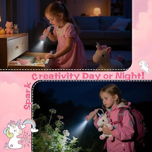 CoolGift Mart Kids Silicone Flashlight, Dimmable Flashlight for Toddlers Kids Boys Girls, Rechargeable Hanging Night Light for Camping, Night Walks and Home Use, Fun Animal Themed Portable Torch thumbnail 3