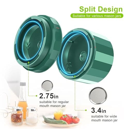 UNERVER M11 Electric Mason Jar Vacuum Sealer Kit - Vacuum Sealer for Wide & Regular Mouth Canning Jars thumbnail 4
