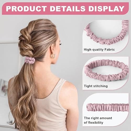 6Pcs Silk Hair Ties Small 22 Momme 100% Pure Mulberry Silk Scrunchies for Women Girls Thin Skinny Hair Sleep Scrunchies No Damage(Color 13) thumbnail 4