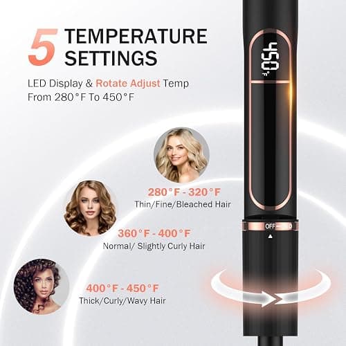 MiroPure Flat Iron Hair Straightener, 1 Inch Titanium Plates Hair Straightener with 15S Heat-up, Professional MCH Ceramic Negative Ion Hair Iron Dual Voltage for Women Hair with Auto Shut-Off thumbnail 2