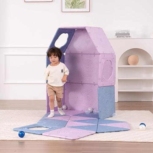 Asweets 18-Piece Magnetic Fort Building Kit for 3+ Kids, Giant Modular Playhouse Panels, Lightweight Panels with Built-in Magnets thumbnail 7