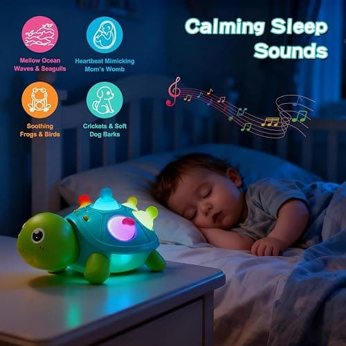Baby Crawling Turtle Toy 6 9 12 18 Months, Infant Tummy Time Sensory Teething Musical Toys, Toddler Walking Learning Motor Skill for 1 2 3 Year Old Boy Girl Birthday Gifts Christmas Stocking Stuffers thumbnail 5