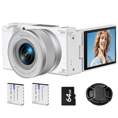 5K Digital Camera for Photography with 6X Optical Zoom, 2.8" Flip Screen Ultra HD Autofocus Vlogging Camera for YouTube with Anti-Shake Cámara Digital with 64GB SD Card UV Filter 2 Batteries - Image 1