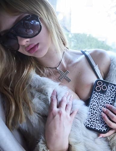 Wildflower Cases - Compatible with Apple iPhone 14 Pro | Protective Black Bumper, 4ft Drop Test Certified, Women Owned Small Business | Snow Meow - Animal Leopard White Black Floral Cute Trendy thumbnail 6