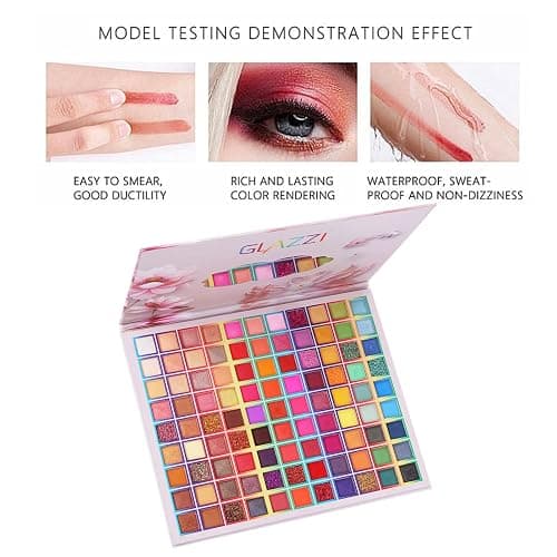 99 Colors Eyeshadow Palette, Colorful Eyeshadow Palette, Professional Matte Shimmer Glitter Rainbow Makeup Pallet, Colorful Long Lasting Highly Pigmented Eye Shadow Christmas Day Gifts for Women thumbnail 5