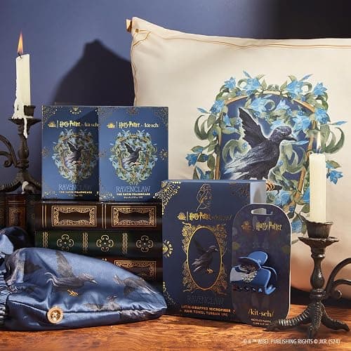 Kitsch Harry Potter x Satin Microfiber Hair Towel Wrap for Women - Super Absorbent, Quick Dry, Anti-Frizz, for Long & Short Hairs, Turbans for Women, Hair Wrap - Hufflepuff - Ravenclaw thumbnail 8
