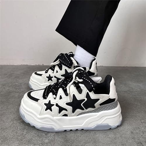 Star Shoes Walking Cute Sneakers for Women Thick Sole Y2K Shoes Walking Shoes Flat Platform Chunky Kawaii Style thumbnail 7