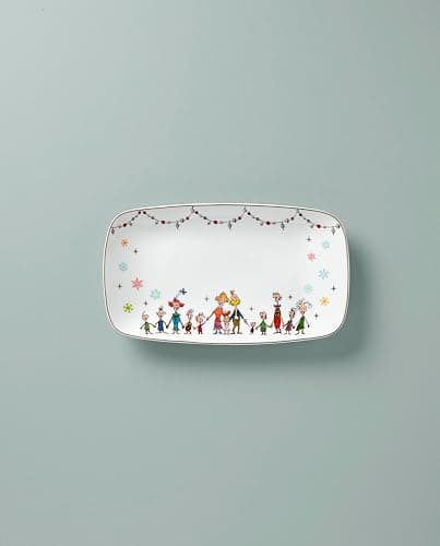 Lenox Serveware, Merry Grinchmas Tray, 13.75 x 7.5-Inch, Food Tray, Microwave Safe & Dishwasher Safe Porcelain, Grinch Winter Serving Tray, Christmas Decor, Christmas Table Centerpieces (1 Piece) thumbnail 3
