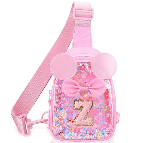 Initial Sling Bag for Girls - 2-7 Year Old Girl Birthday Gifts, Clear Letter Small Crossbody Bag Purses Toddler Kid Gifts Stuff Pink Z - Image 1