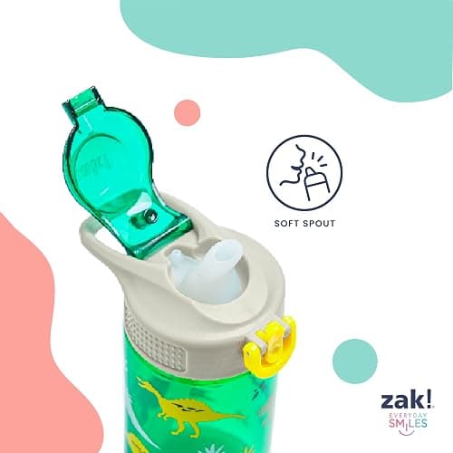 Zak Designs Disney Sage Water Bottle For School or Travel, 25oz Durable Plastic Water Bottle With Straw, Handle, and Leak-Proof, Pop-Up Spout Cover (Stitch) thumbnail 5