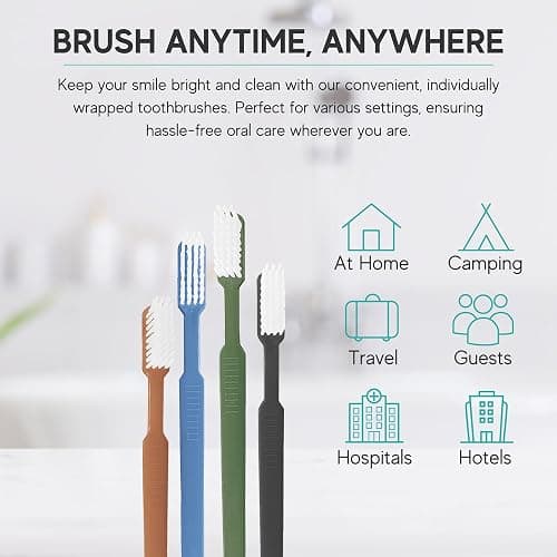 Avistar 160 Prepasted Disposable Toothbrushes Individually Wrapped - Single Use Pre Pasted Disposable Toothbrushes with Toothpaste Built in - Waterless Toothbrush for Travel, Guests, Hotel, & Camping thumbnail 5