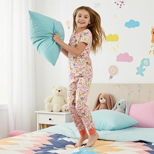PATPAT Bamboo Viscose Pajamas Sets for Boys Girls Kids Toddler, 3 Pack Shorts & Pants Sleepers, Ultra-soft Snug Fit Pjs 2-12Y thumbnail 3