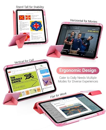 CoBak Case for iPad (A16) 11th Generation, iPad 10th Gen, Pink Glitter | Protective Multi-Angle Stand Cover with Portrait Mode, Pencil Holder, Auto Wake/Sleep, Case for iPad 11/10.9 Inches 2025/2022 thumbnail 4