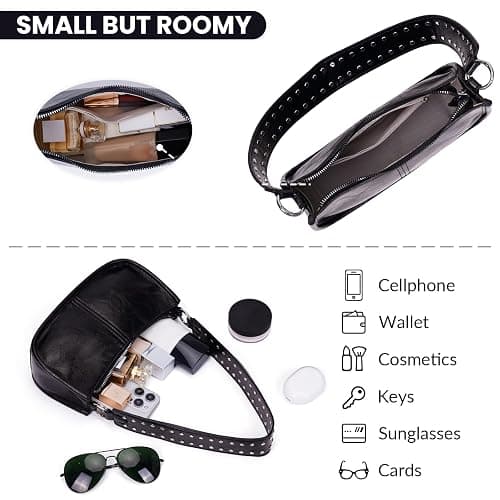 GETERUUV Shoulder Bags for Women Y2k Purse and Handbags Retro Studded Crossbody Bag Small Shoulder Purse Leather Hobo Handbag thumbnail 2