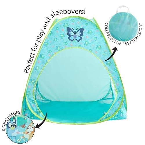 Bluey 3-Piece Adventure Slumber Set – Pop-Up Play Tent, Pillow & Flashlight, Fun Indoor Playhouse for Kids Ages 3+, Perfect for Sleepovers, Camping, or Bedroom Play - Bluey thumbnail 5