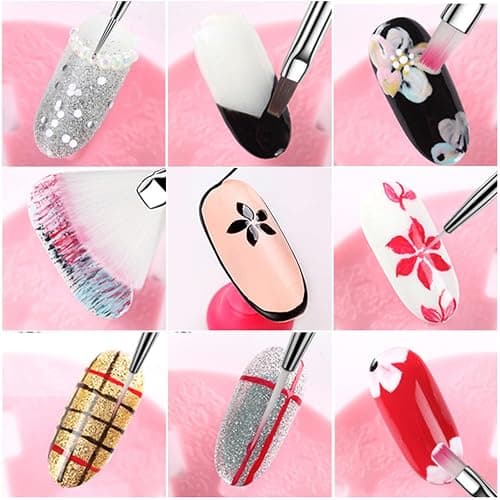 Brushes for Nails, 20 Pieces Nail Art Brush Set, Pointer for Nail Art, Double Ended Nail Tools, Paint Brush, UV Acrylic Pens, for DIY, Nail Design thumbnail 3
