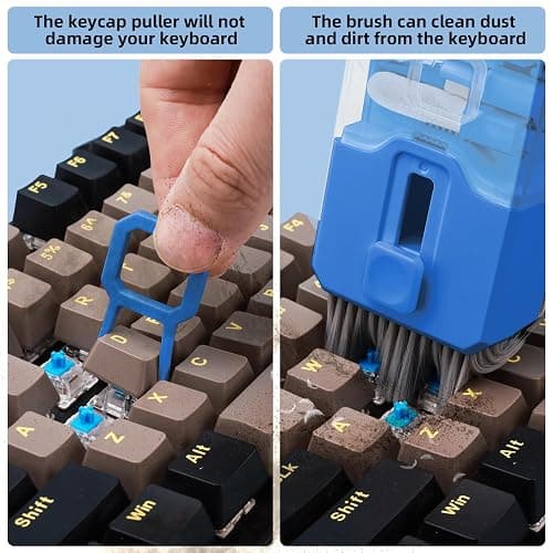 Ordilend Keyboard Cleaning Kit Laptop Cleaner, All-in-One Computer Camera Cleaning Kits Brush Tool, Multi-Function PC Electronic Cleaner for iPad iPhone Pro Earbuds Camera Monitor with Patent, SkyBlue thumbnail 2