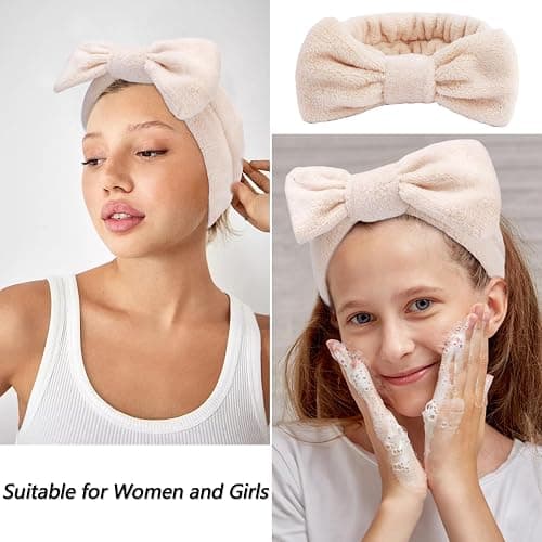 VELSCRUN 6 Pack Spa Headband, Makeup Headband, Face Wash Headbands, Skincare Headbands, Brown Sponge Hair Band Bow Tie Spa Head Band for Washing Face Wristband Set Hair Accessories for Women thumbnail 7