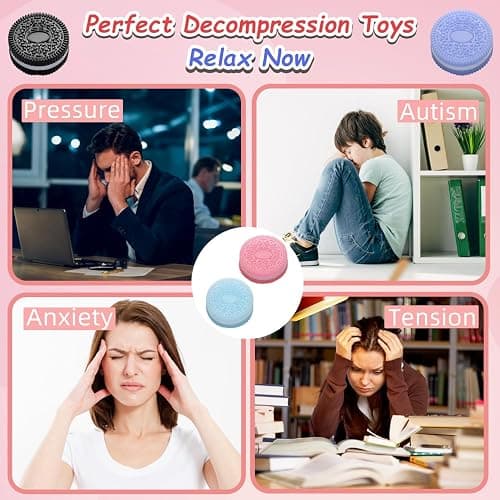 Taba Squishy Toys,4pcs Biscuit Stress Relief Toy, Ultra Soft Decompression Squeeze Toys Pinching Biscuit Simulation Toy, Fufu Fidget Toys for Kids Anxiety Relief Sensory Toys thumbnail 5