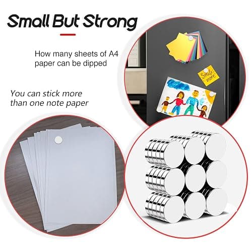 VSKIZ Refrigerator Magnets 50 Pcs, 10x3mm Tiny Round Disc Small Whiteboard Magnets for Crafts, DIY, Office, Dry Erase Board thumbnail 3