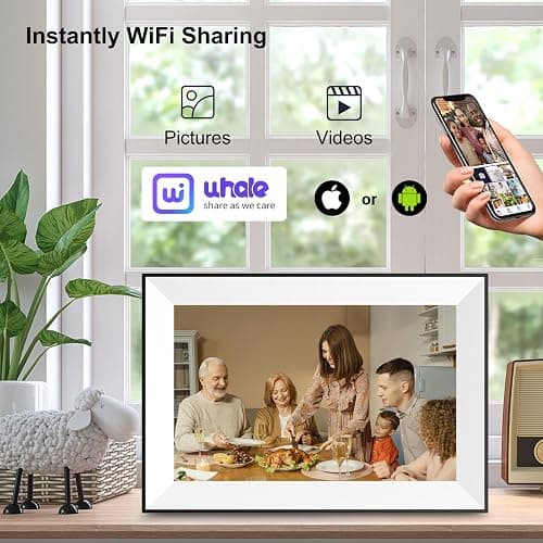 Digital Picture Frame 10.1 Inch Digital Photo Frame WiFi Smart Electronic Frame 16 GB IPS Touch Screen,Auto-Rotate,Easy to use Load from Phone Share Pohto/Video Wedding Gifts for mom Women Men thumbnail 3