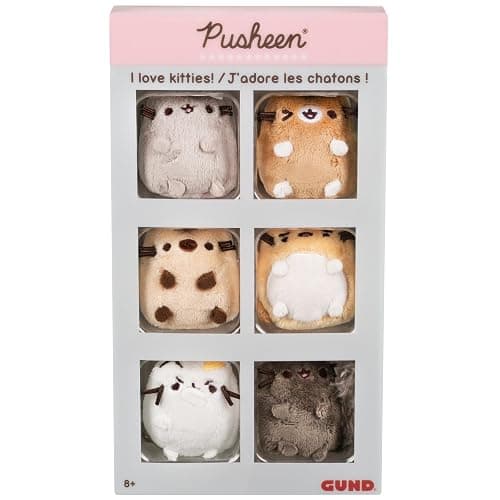 GUND Pusheen Comic Collector I Love Kitties Set of 6 Plush Stuffed Animal Cats, 2" - Image 1