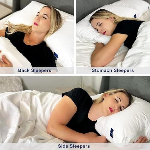 ACCURATEX Pillows King Size Set of 2, Hybrid Shredded Memory Foam Pillow[Adjustable Loft], Fluffy Down Alternative Fill Removable Cotton Cover, Firm Supportive Pillow for Side Back Sleepers thumbnail 5