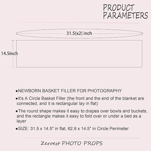 Zeroest Baby Photography Props Basket Braid Wool Wrap Newborn Photo Shoot Baskets Filler Posing Stuffer Background Blanket (Beige) thumbnail 4