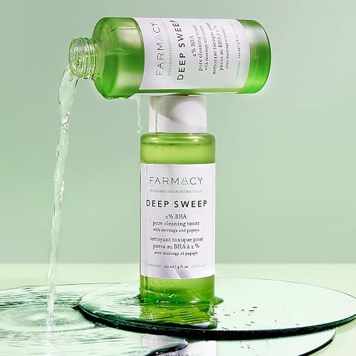 Farmacy 2% Salicylic Acid Toner for Face - Deep Sweep Gentle BHA Exfoliant for Oily Skin - Refines Texture with Papaya Enzymes & Moringa Water for a Healthy-Looking Complexion (50ml) thumbnail 2