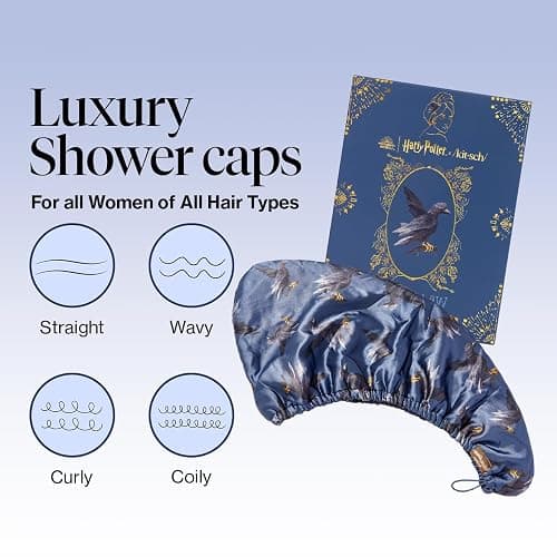 Kitsch Harry Potter x Satin Microfiber Hair Towel Wrap for Women - Super Absorbent, Quick Dry, Anti-Frizz, for Long & Short Hairs, Turbans for Women, Hair Wrap - Hufflepuff - Ravenclaw thumbnail 2