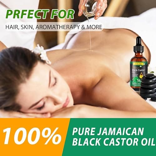 Uocasi 2Pack Jamaican Black Castor Oil, 100% Pure Cold Pressed in Glass Bottles, Body Massage, Hair Growth, Eyebrow Nourishment, 4.04 Oz thumbnail 4