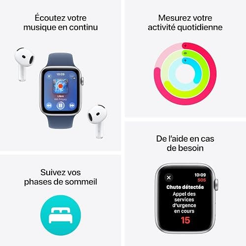 Apple Watch SE (2nd Gen) [GPS 44mm] Smartwatch with Starlight Aluminium Case with Starlight Sport Band. Fitness and Sleep Trackers, Crash Detection, Heart Rate Monitor, Water-Resistant thumbnail 5
