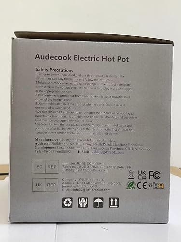 Audecook Hot Pot Electric with Steamer, 1.5L Portable Nonstick Rapid Noodles Cooker, Travel Electric Skillet with Dual Power Control for Ramen/Pasta/Soup/Steak/Egg/Oatmeal (White) thumbnail 9