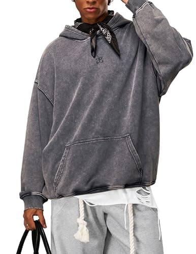 Aelfric Eden Washed Plain Hoodies For Men Women Vintage Acid Wash Oversized Sweatshirts Casual Streetwear Pullover Hoodie thumbnail 4