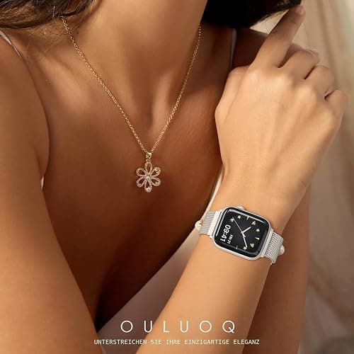 OULUOQI Ersatzarmband Kompatibel mit Apple Watch Armband 40mm 42mm 41mm 38mm 46mm 45mm 44mm Damen Herren, Einstellbar Edelstahl Metall Armbänder für iWatch Series 11 10 9 8 7 6 5 4 2 SE 3 Ultra 3 thumbnail 2