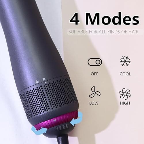 Hair Blow Dryer Brush 4-in-1, Blowout Brush, Multi Hair Styler Negative Ion Detachable Hair Dryer with Diffuser, Hot Air Brush, with Comb Brush for Women, Salon, Household thumbnail 2