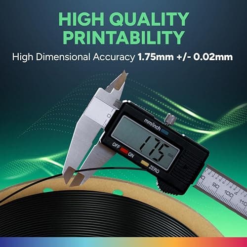 OVERTURE TPU 95A Flexible 3D Printer Filament 1.75mm, 1kg Black | High Elasticity & Durability Filament, 1kg Spool (2.2lbs), Fit Most FDM Printer (Black) thumbnail 4
