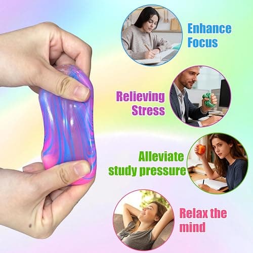 4 Pack Fidget Toys Squishy Stress Toys.Fidget Squeeze for Adults, Squishy Balls for AnxietyStress Relief & Easter Basket Stuffers Classroom Prizes thumbnail 5