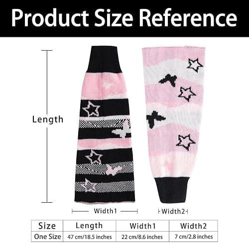 Junely 2 Pairs Leg Warmers for Women Kawaii Leg Warmer Cute Legwarmers Japanese Socks Halloween Goth Emo Gyaru Accessories thumbnail 5