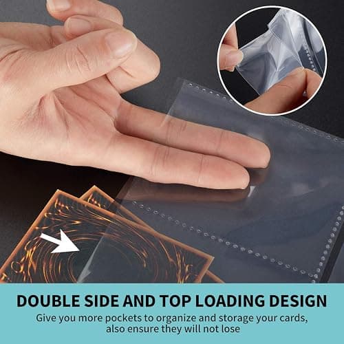 JIQEZNL 9 Pocket Page Protector - 648 Pockets Premium Double Side Trading Card Sleeves Pages for 3 Ring Binder, Standard Size Card Sheets Protectors thumbnail 5