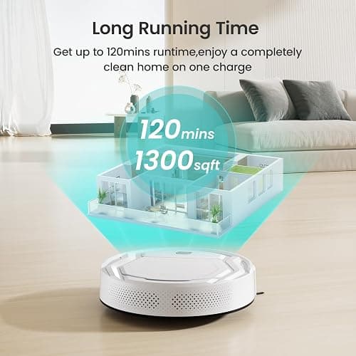 Lefant Robot Vacuum Cleaner, Strong Suction, 120 Mins Runtime, Slim, Low Noise, Automatic Self-Charging, Wi-Fi/App/Alexa Control, Ideal for Pet Hair Hard Floor and Daily Cleaning, M210 thumbnail 6