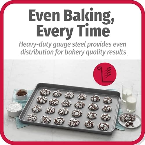 GoodCook Everday Nonstick Carbon Steel 15” x 21” Baking Sheet Set, 2 Pack – Extra-Large Carbon Steel Cooking Pans, Bakeware Set, Cookie Sheets for Baking, Oven Pan Set thumbnail 4