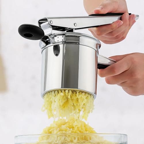 Zulay Kitchen Large 15oz Potato Ricer, Heavy Duty Stainless Steel Potato Masher and Ricer for Mashed Potatoes, Mashed Potato Masher & Potato Press Kitchen Gadget for Perfect Mashed Potatoes thumbnail 7