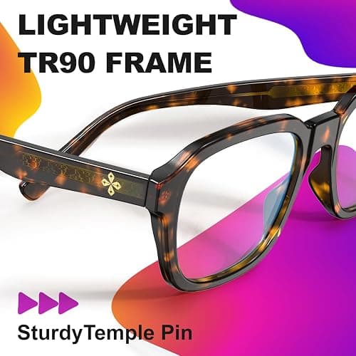 VISOONE Oversized Square Blue Light Blocking Glasses Fashion Computer Eyewear for Women and Men BENNETT thumbnail 7