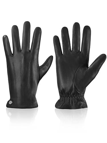 ROSYLINE Winter Gloves for Men Mens Leather Gloves Warm Winter Driving Gloves - Image 1